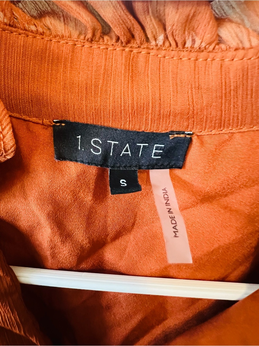 STATE Burnt Orange Tiered Long-Sleeve Ruffle Dress - Picture 2 of 2